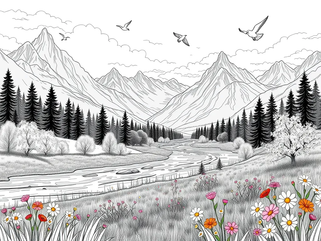 nature coloring page