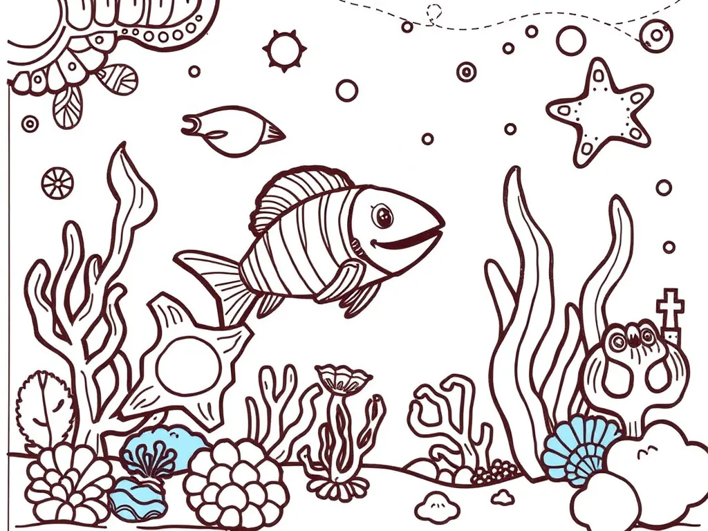 ocean coloring page