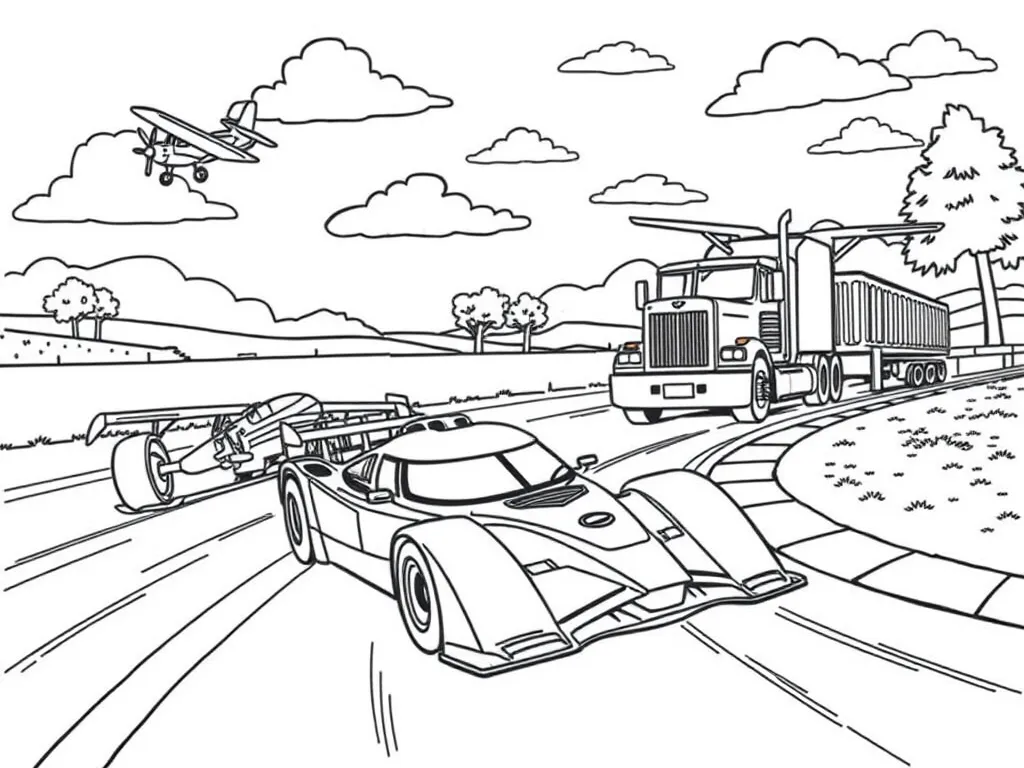 racing car coloring page