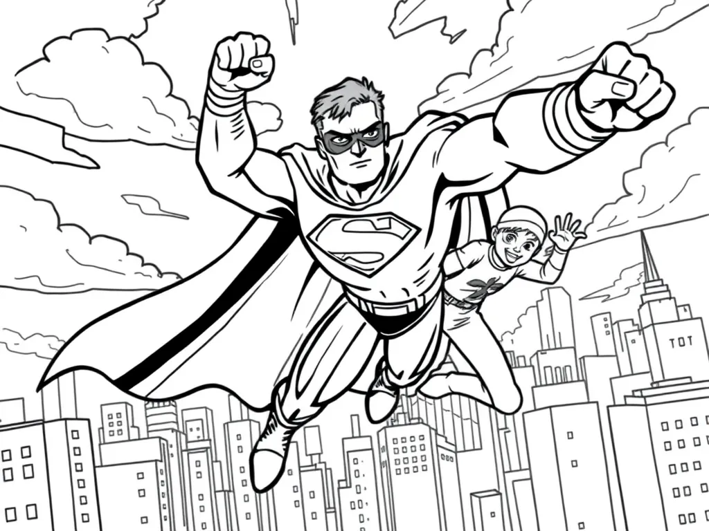 superhero coloring page