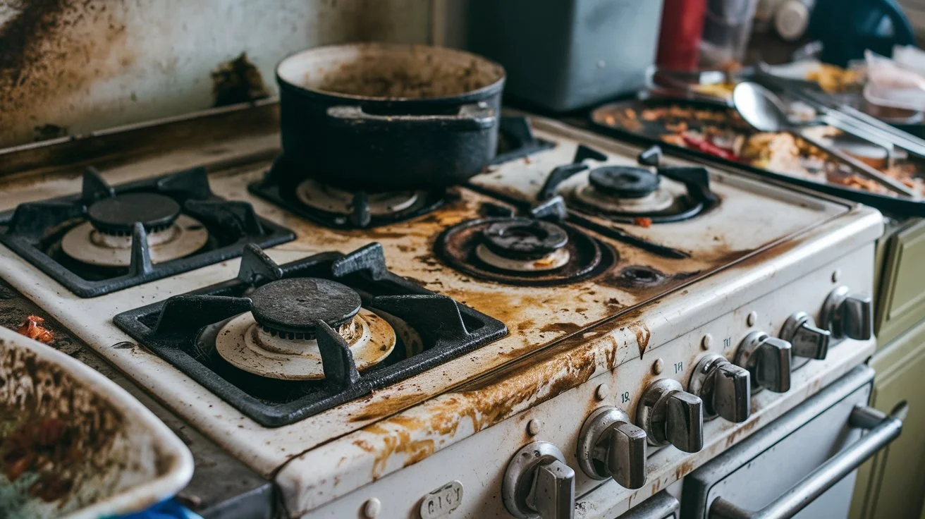 clean dirty stove