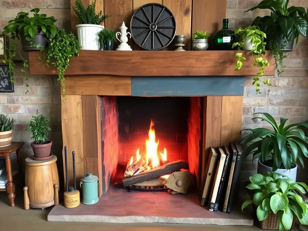 upcycled fireplace