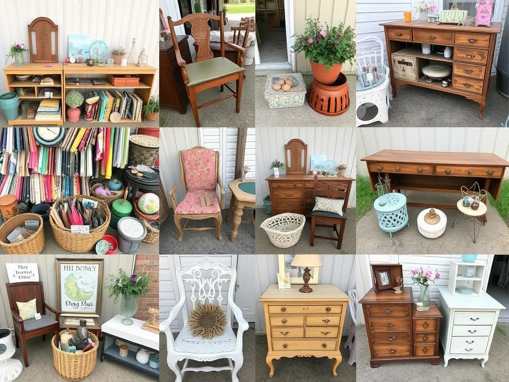 collage of upcycled items