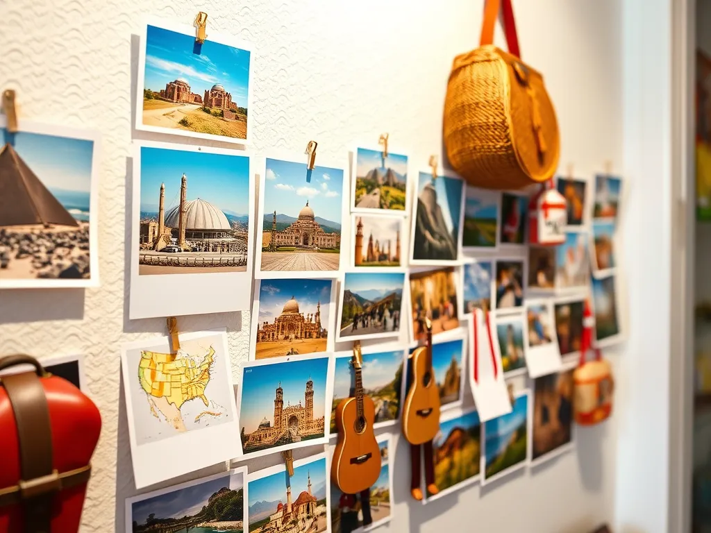 travel photo wall